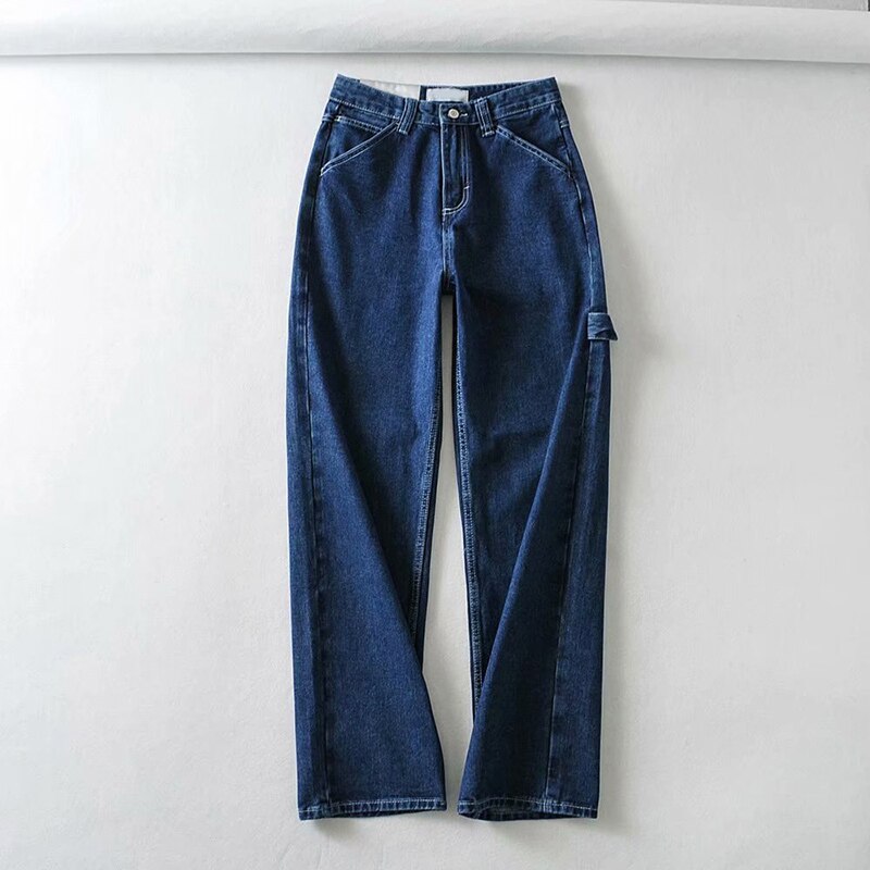 GOPLUS Jeans Woman Mom Jeans Summer Vintage Clothes Wide Leg Cargo Pants Jeans Femme Nouveau Spijkerbroeken Dames C10634: dark blue / S