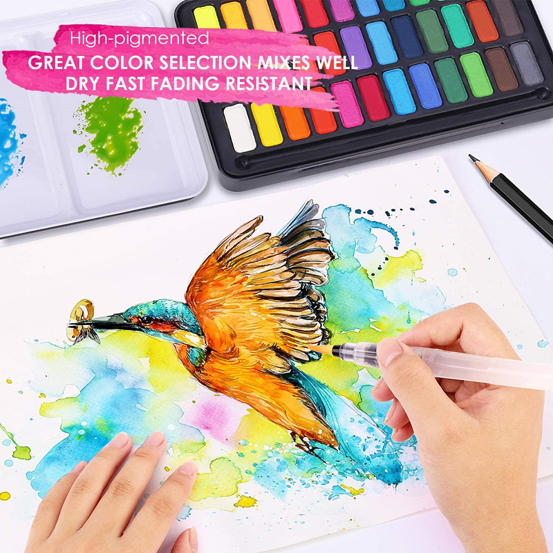 Kit Pintura De Aquarela Com Pincel, Papel De Aquarela, 24/36 Cores Profissional kit De Aquarela, Pigmento