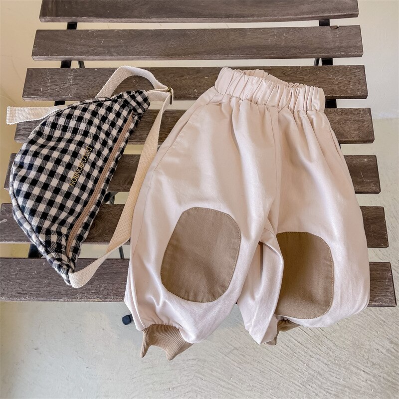 Pantaloni casual allentati in cotone per bambina: Beige Yellow / 2T