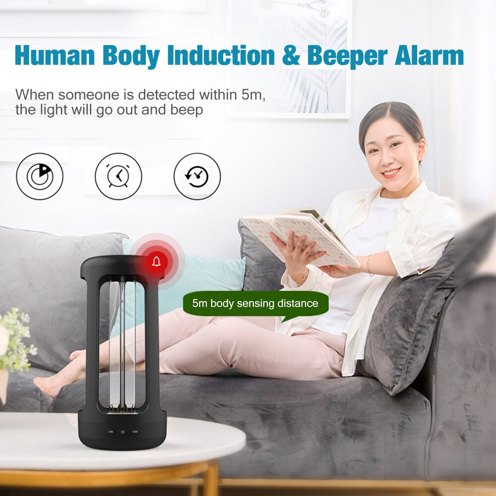 20W UV Germicidal Light Ozone Sterilizer Lamp with Human Body Sensing Function for Home School Hotel Sterilizer Light