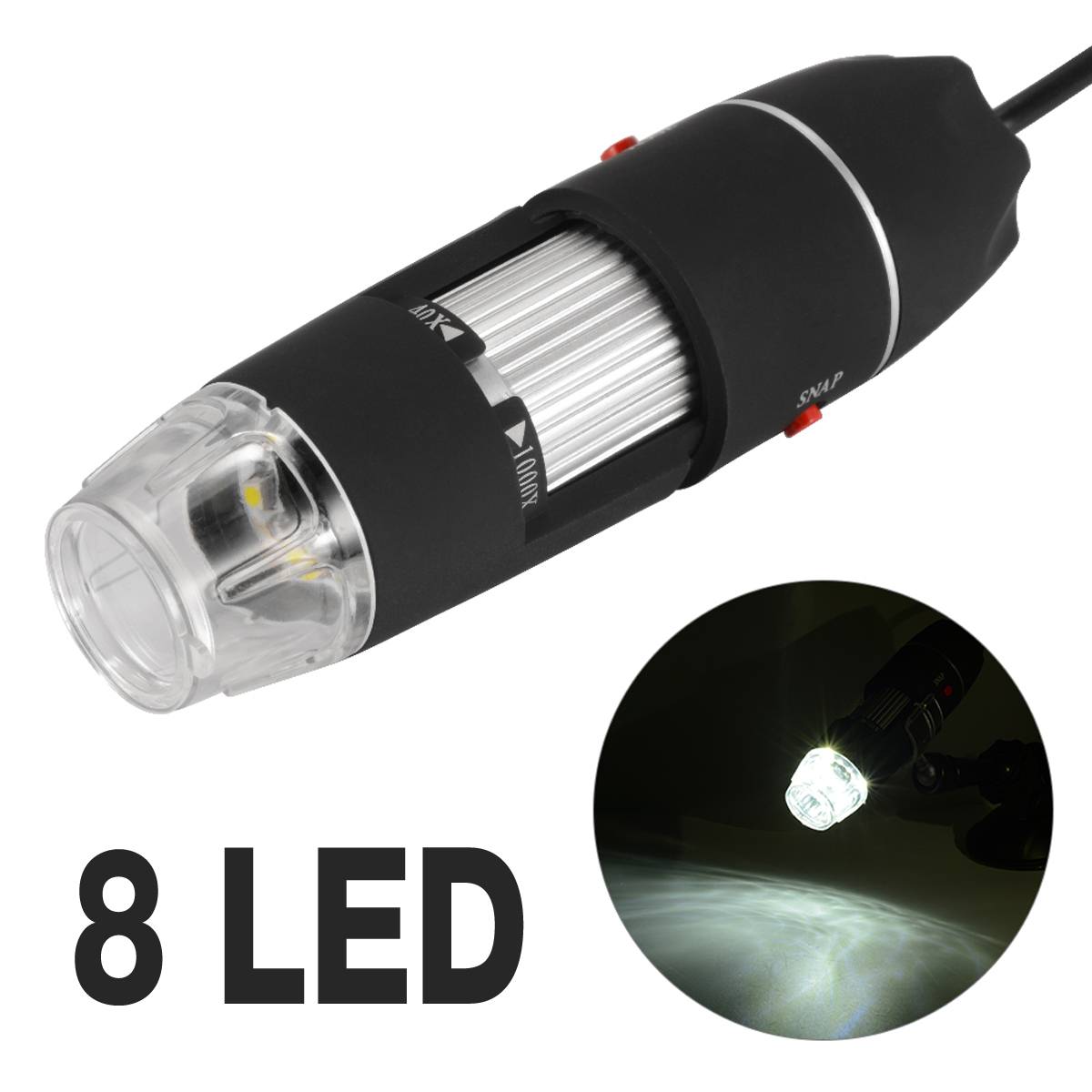 ZEAST 1600X 8 LED Zoom USB Digital Microscope Magnifier Microscope Camera +Video Stand for Smartphone PCB Inspection Tools