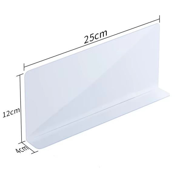 5 PCS PVC Shelf Divider Rack Transparent L-Shaped Store Goods Separators Supermarket Commodity Divider Holder Home Organizer: Gold