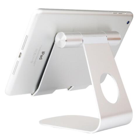 Universele Aluminium Tablet Stand Voor Apple Ipad Beugel Senior Metalen Ondersteuning Voor Iphone X/8 M Ipad Samsung Galaxy tab Standhouder: Zilver