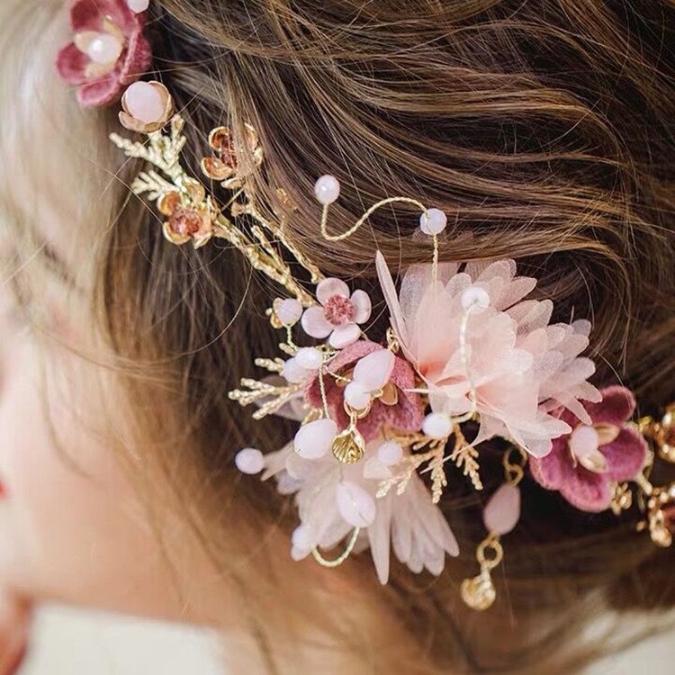 Bridal Headwear Flower Crown Wedding Bride Wreath of Flowers Head Band Bohemia Women Hair Accessories Flower Headband Headpiece