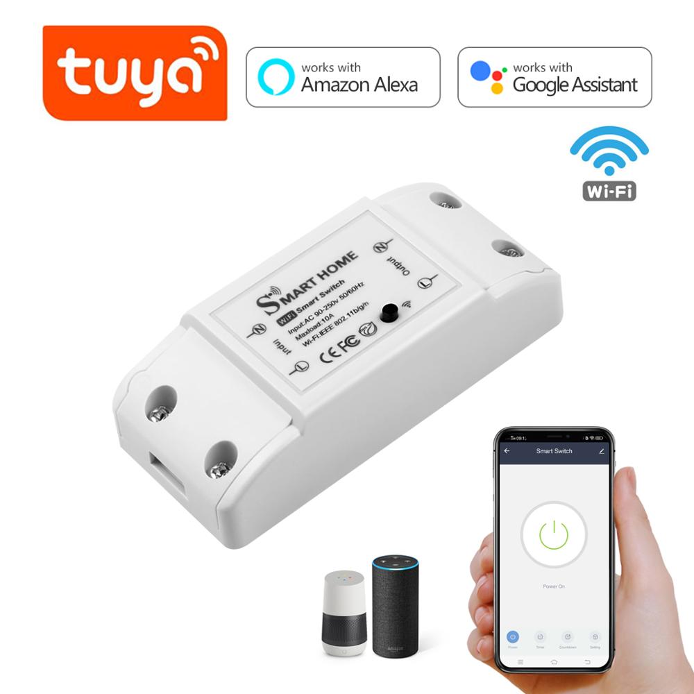 Smart Wifi Relais Switch Werken Met Alexa Google Home Tuya Smart Control Breaker Voor Thuis 90-265V Universele schakelaar Module 10A