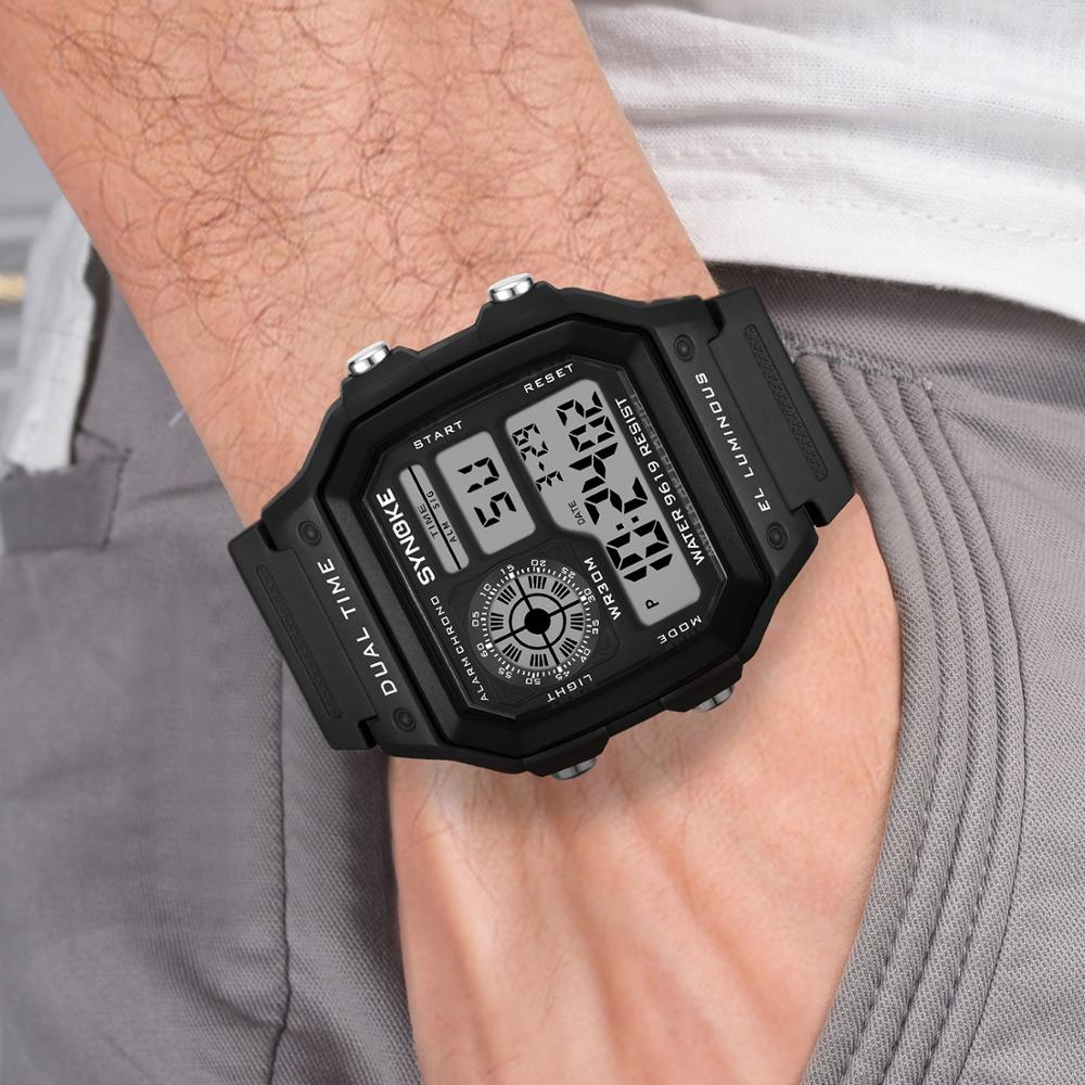 Synoke Mannen Sport Digitale Horloges Ultra-Dunne Led Waterdicht Chronograaf Repeater Relogio Masculino Mannelijke Elektronische Horloges