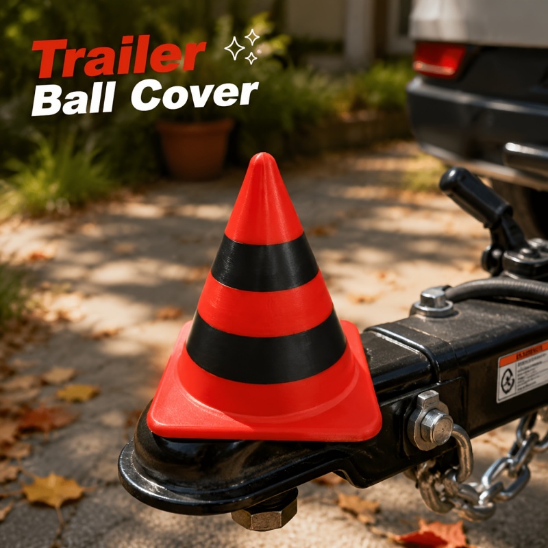 Traffic Cone Towing Hitch Cover Universal Fit 50mm Tow Ball SUV Truck Trailer Easy Install Anti Dirt Guard Protector