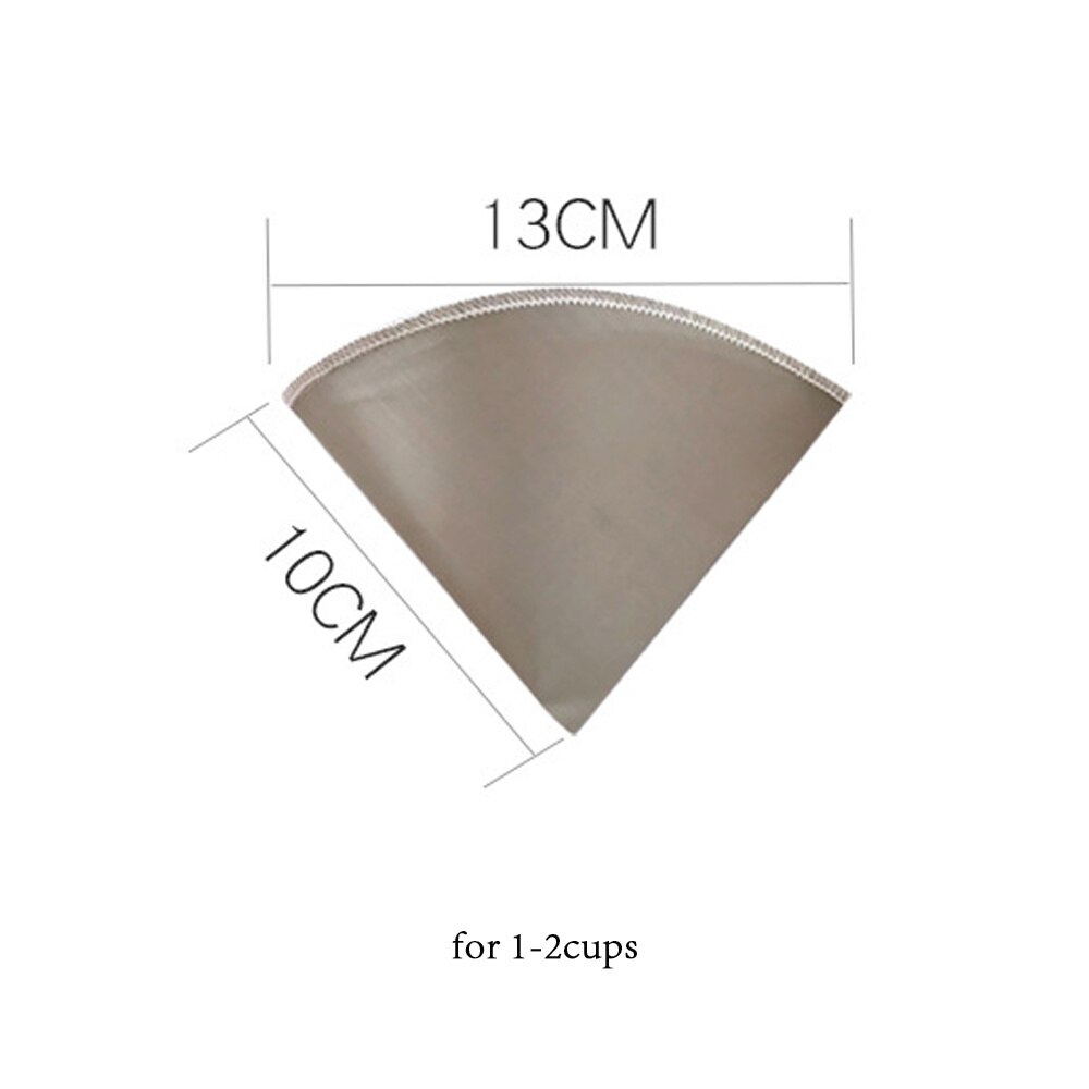 Reusable Pour Over Coffee Filter Mesh Paperless Coffee Filter Stainless Steel Cone Filter 3 To 4 Cup Coffee Drip Filter: V 2CUP