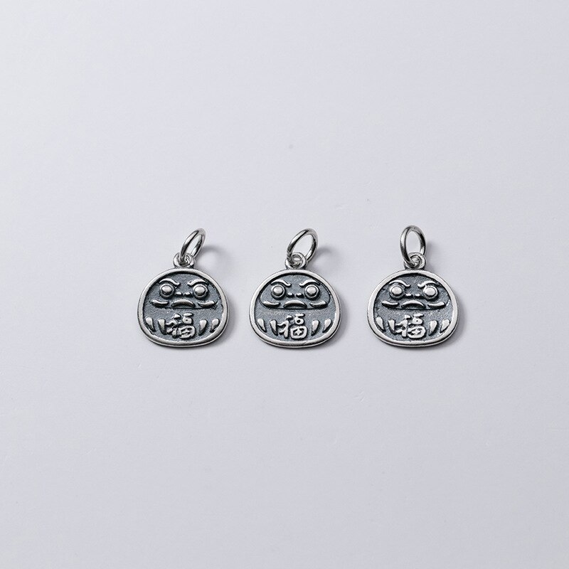 Meetsoft klassisch 925 glücksbringer aus sterlingsilber mit chinesischen schriftzeichen, speziell für diy-halsketten, handgefertigtes dekorationsaccessoire