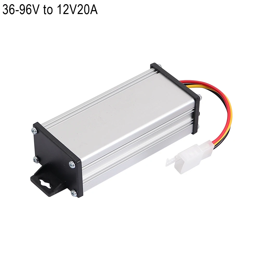 Transformador CC para patinete eléctrico, adaptador convertidor de bicicleta eléctrica, 36V, 48V, 60V, 72V, 96V a 12V, 10A, 20A: Borgoña