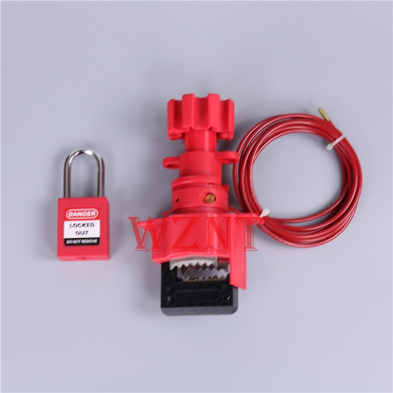 Universal Valve Lockout with Sheathed Cable,Valve Lock Lockout: with padlock