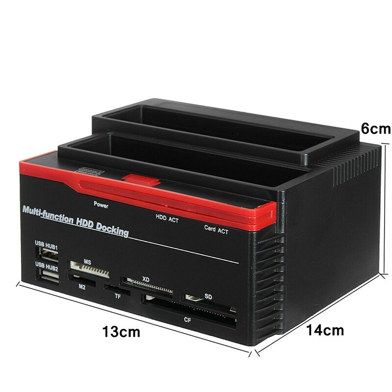 Extern 2.5 tum /3.5 tum usb 2.0/3.0 to 2 sata 1 ide hdd hårddisk dockningsstation enhet disk klon kortläsare usb  m2 tf sd