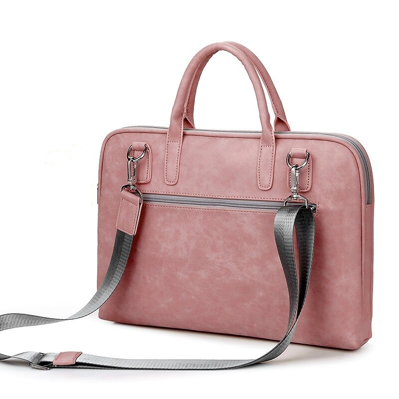Bolso de mano de cuero para hombre y mujer, maletín para ordenador portátil de 17 pulgadas y 17,3 pulgadas, a la , sencillo y bonito