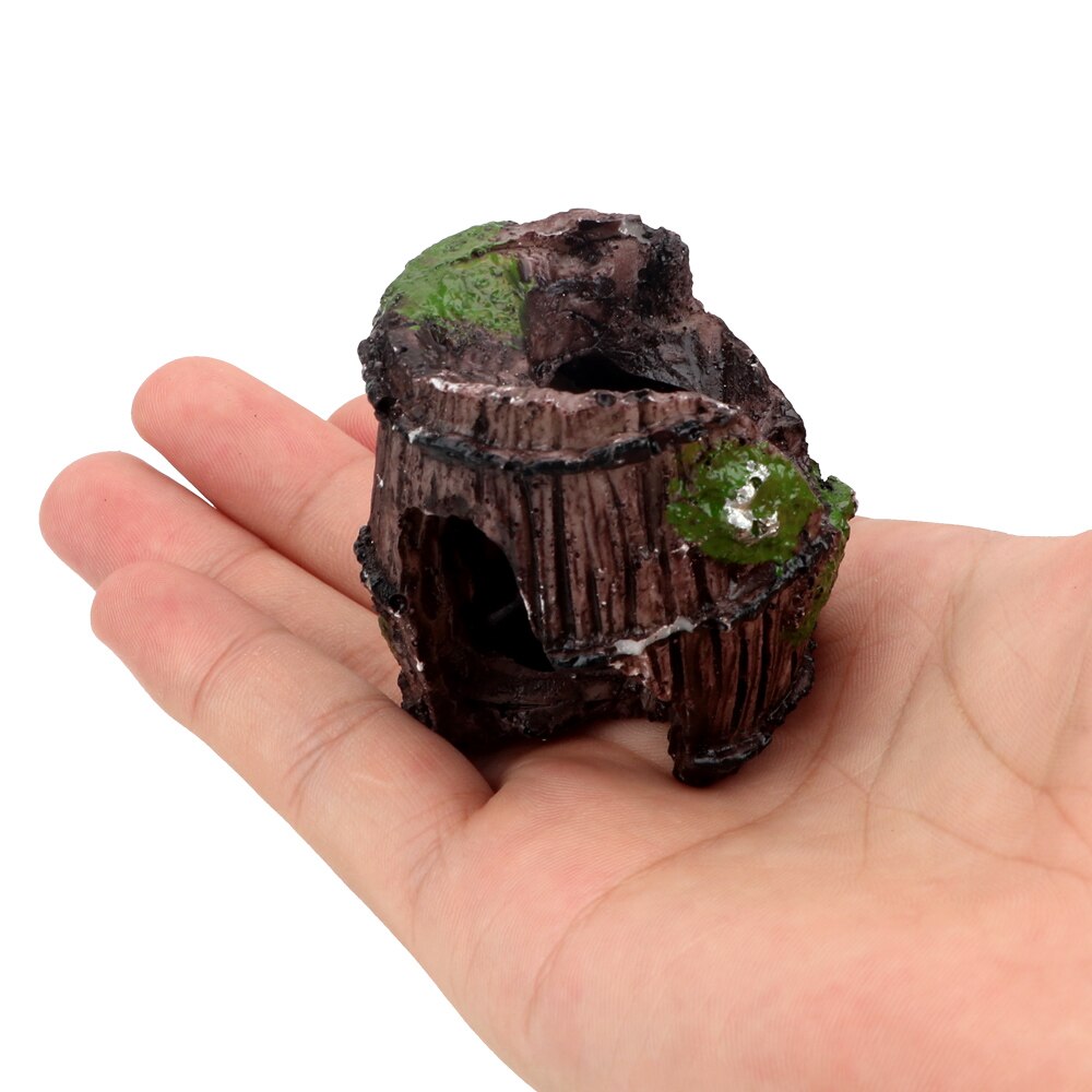Aquarium Fish Tank Artificial Barrel Ornament Fish Tank Decoration 1pc Aquarium Decor Ornaments Resin