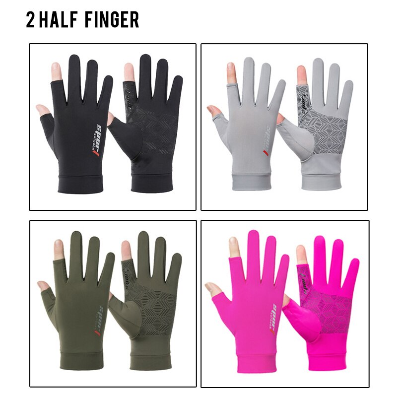 Guantes de Pesca con protección solar para hombre, manoplas de secado rápido transpirables para exteriores, ropa deportiva, verano, FPS 50