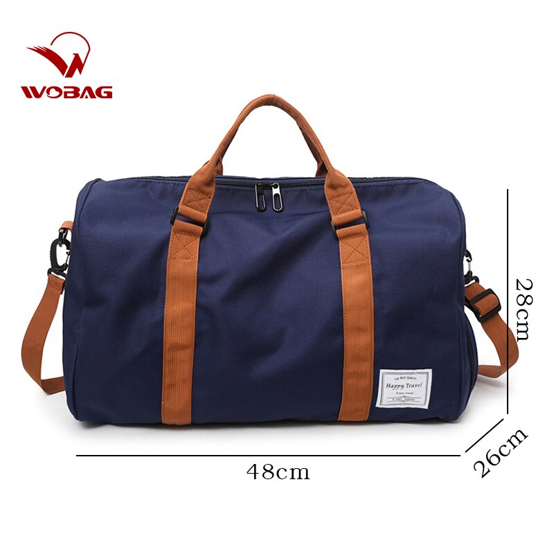 Wobag grande capacidade de viagem dos homens bolsa de bagagem feminina multi-funcional oxford pano weekender viagem ao ar livre duffle saco