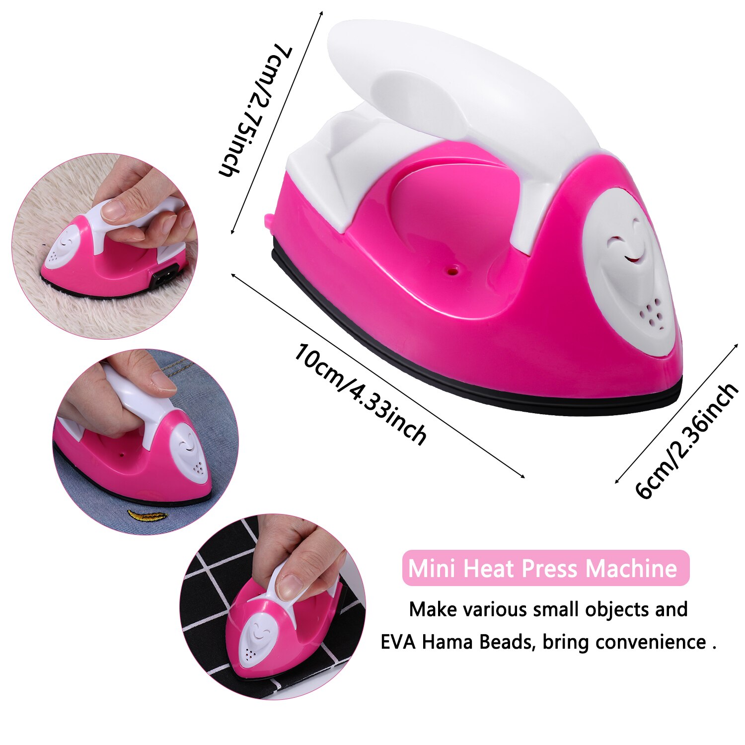 Mini Iron T Shirt Press Portable Heat Press Machine Temperature Transfer Printing Machine For T-shirts Shoes Ironing Embossing