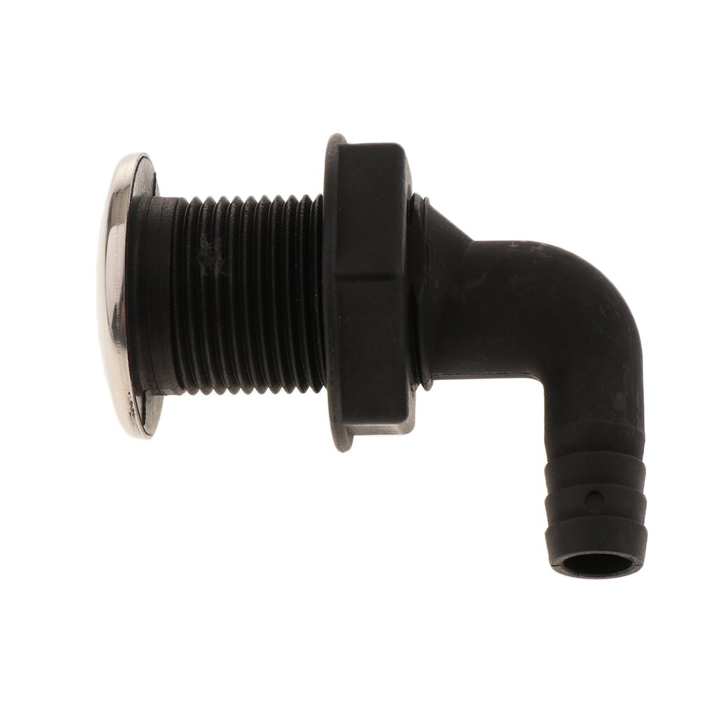 Marine/Boat 90 Degree Connector Thru Hull Plumbing Fitting Hose with Stainless Rim: 10mm