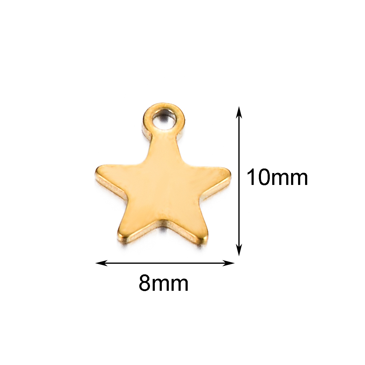 50 sztuk/partia puste tagi ze stali nierdzewnej Tiny Star Charms wisiorek DIY na naszyjnik bransoletka akcesoria do wyrobu biżuterii: Platerowany rodem