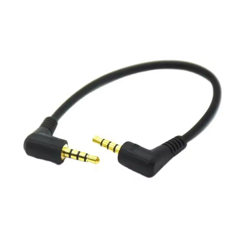 Universal- Ipod AUX 4 Pole Doppel 90 Grad Rechtwinklig 3,5 mm Stecker auf Stecker Stereo 3,5 mm Klinke Audio- Kurz 20 cm 100 cm Kabel: Blau / < =0.5m
