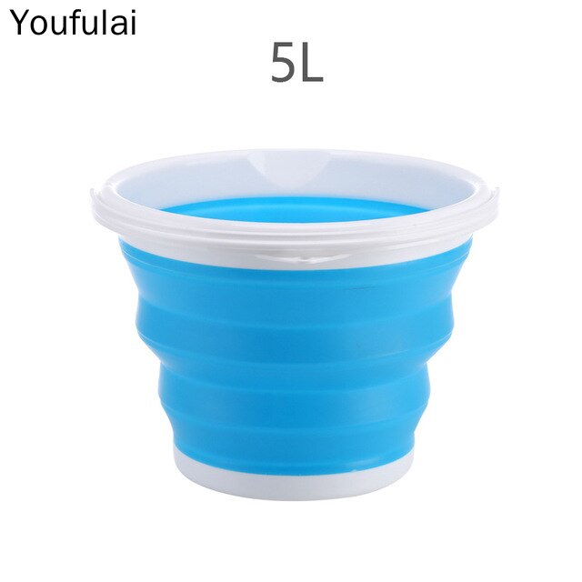 5c Bucket 10L/5L/3L Folding Water Bucket Collapsible Buckets Camping Outdoor Foldable Bucket Fishing Pot Durable Folding Bucket: 5L Blue