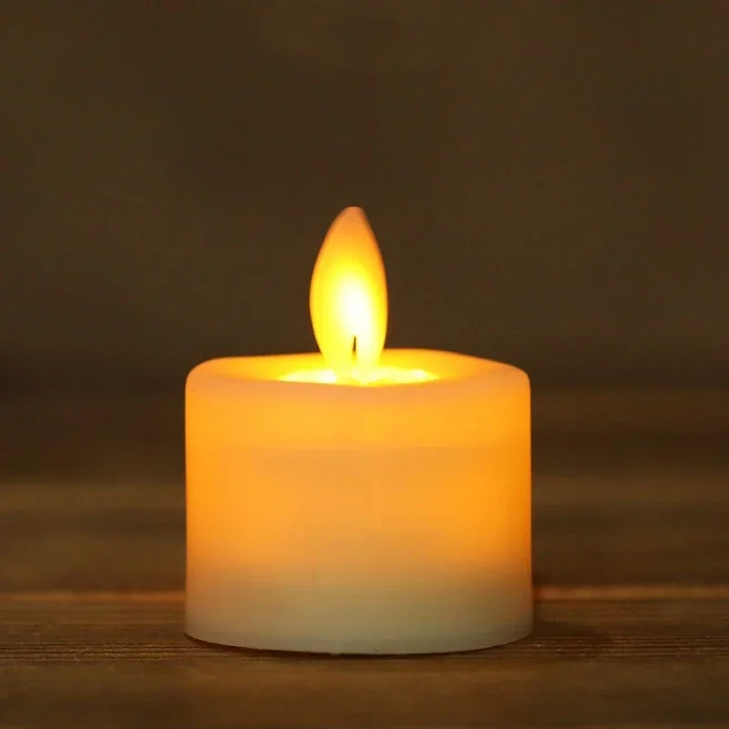 1/2 Stück ferngesteuerte elektrische LED-Kerzen, batteriebetrieben, flammenlose Kerzen, flackerndes weißes Licht, bewegliche Flamme, Schreibtischdekoration: CAMEL