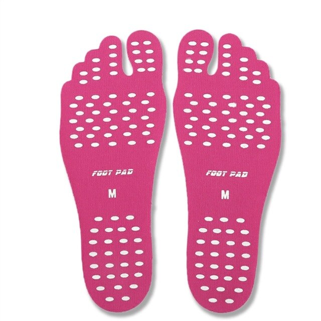 Unisex Beach Foot Patch Pads Non-slip Shoes Equipped With Anti-Skid Shoes Sticky Pads Feet Comfortable Waterproof Non-slip Mat: pink / S