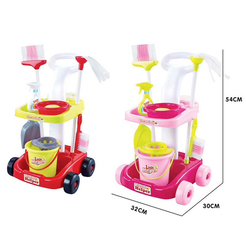 1 Set Kids Kinderen Rollenspel Speelgoed Simulatie Cleaning Kit Multi-Functionele Veiligheid Plastic EIG88