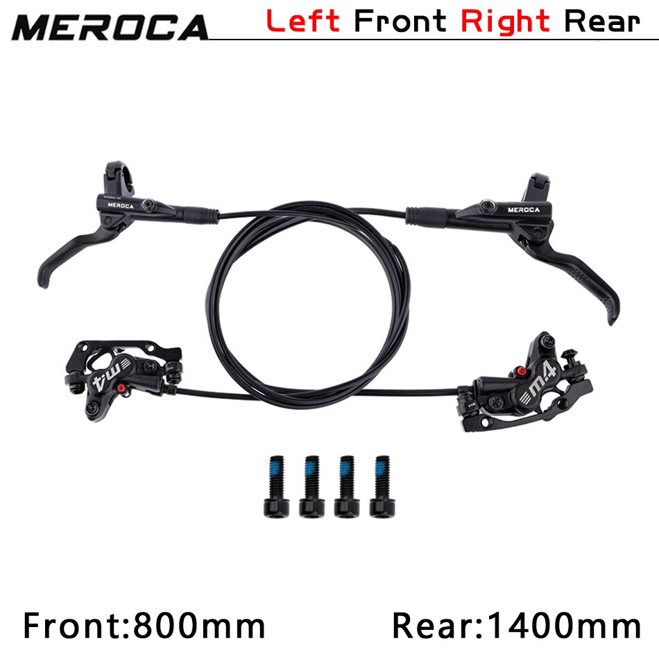 Mountain Bike Disc Brake Set 4 Pistons MTB Hydraulic Brakes 800/1400mm Four Pistons Oil Pressure Calipers For AM Enduro E4 ZEE