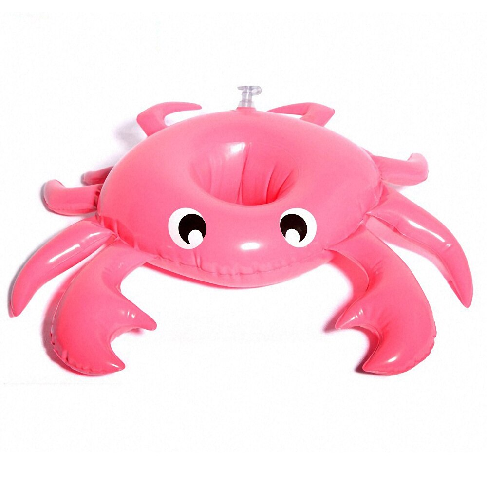 Porte-gobelet gonflable en forme de crabe cerise, 1 pièce, porte-boisson, flotteur de piscine, refroidisseur de bière, jouet de piscine, sous-verres flottants