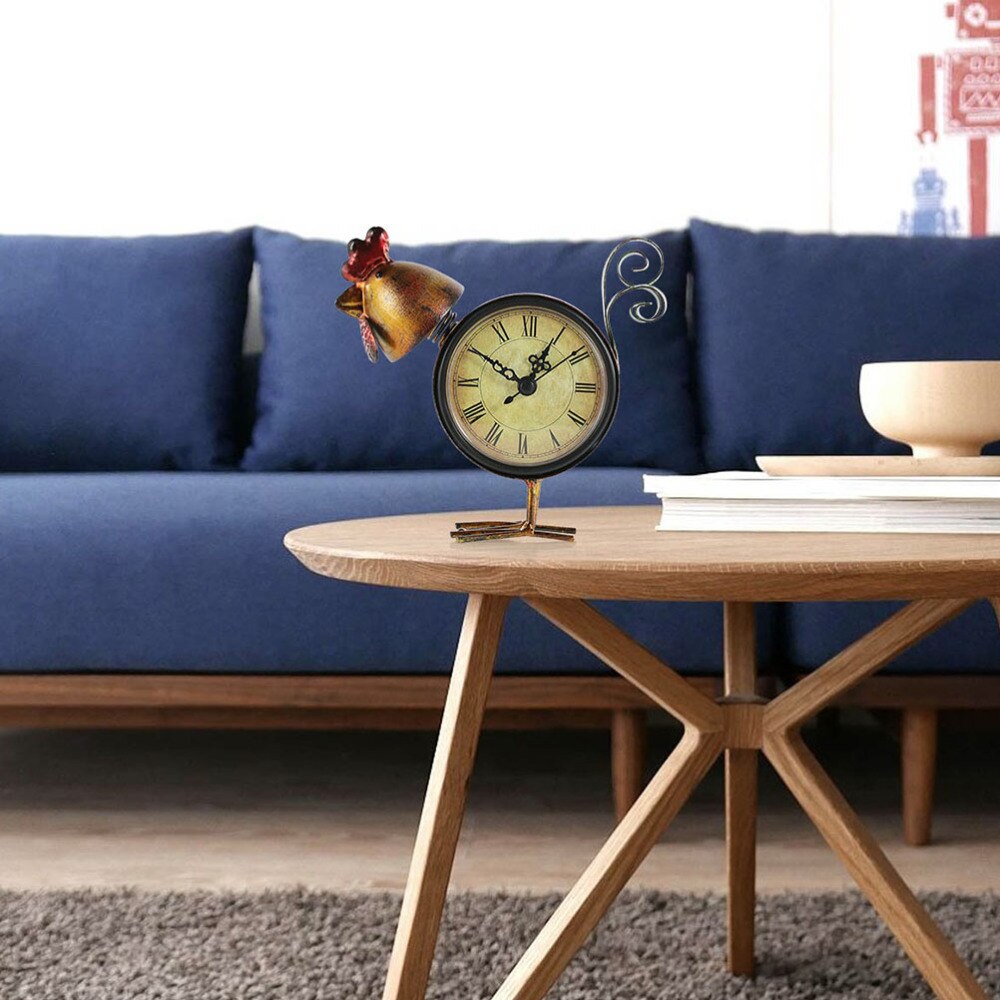 Kip Vorm Klok Huishouden Klok Home Decor (Bruin, Zonder Batterij)
