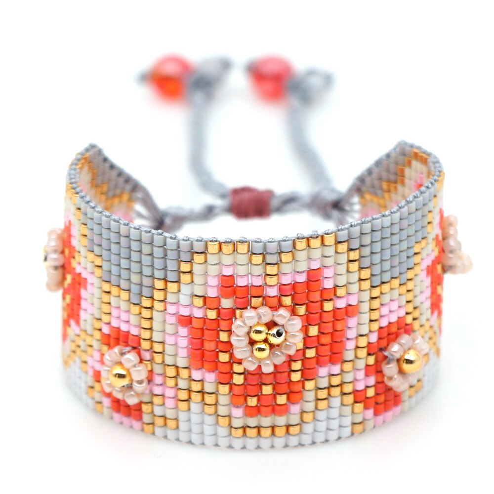 Go2boho Miyuki Armband Boho Bloem Armbanden Voor Vrouwen Mode Verstelbare Pulseras Bead Loom Sieraden Handgemaakte Geweven Armband: MI-B190444C