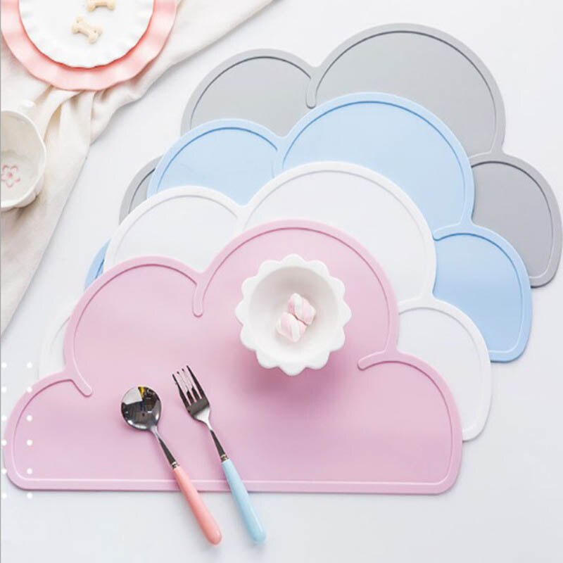 Silicone Cloud Placemat Heat Pad Waterproof Table Mat Student Children Cartoon Silicone Table Mat Kitchen Gadget Easy Cleaning