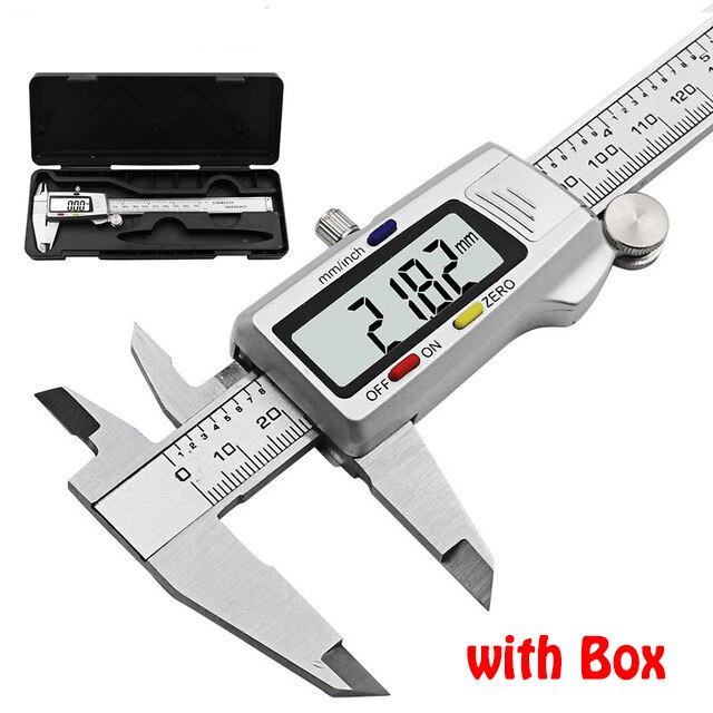 Vernier Digital de acero inoxidable, calibres de micrómetros, 6 ", 150mm, herramienta de medición de paquimetro: with box