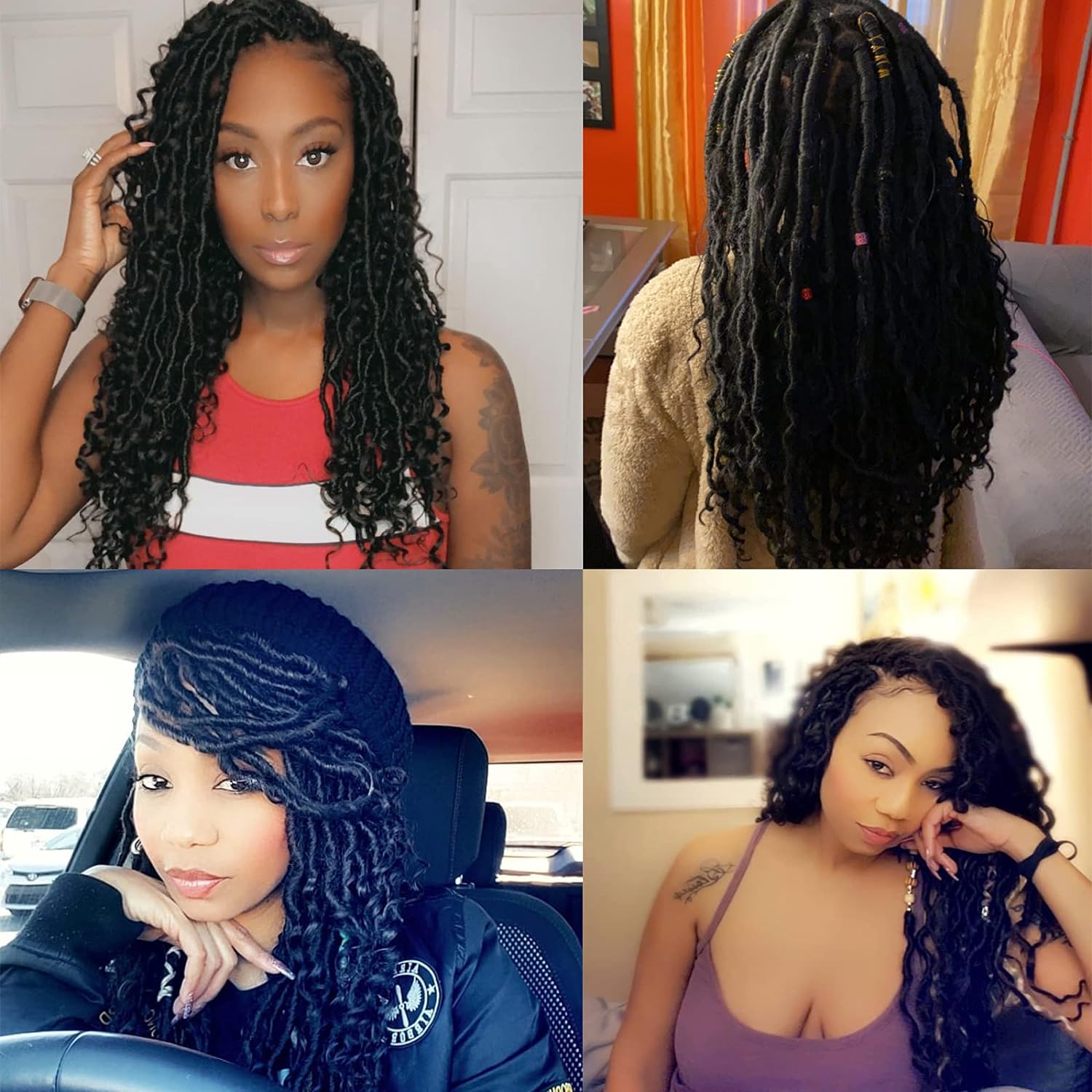 Diosa Locs Pelo de ganchillo Locs sintéticos River Locs Pelo de ganchillo con extremos rizados Diosa Faux Locs Pelo de ganchillo para mujeres negras