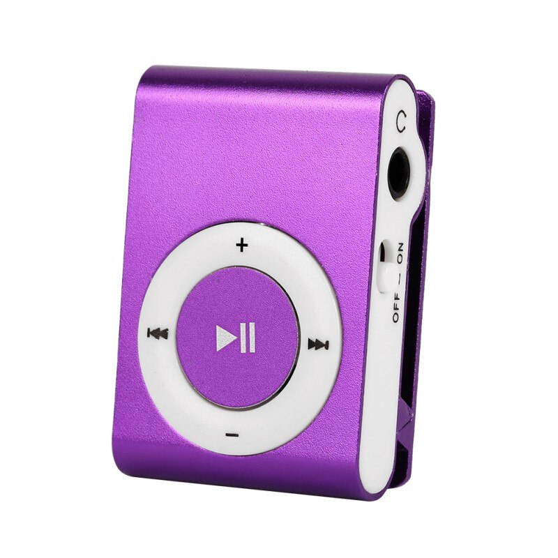 8 kleuren Portable Mini Mp3 Muziekspeler Mp3 Speler Ondersteuning Micro TFCard Slot USB MP3 Sport Speler Usb-poort Met oortelefoon: Paars