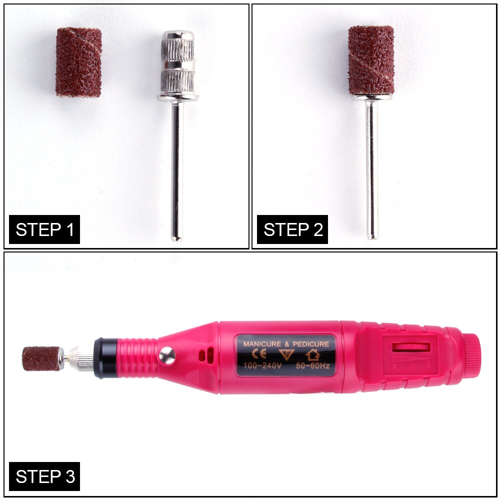 Bandas de lijado para uñas, accesorios de taladro eléctrico para manicura, paño de arena recargable, manguitos de lijado de repuesto, 300 Uds.