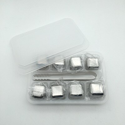 Kamienie Whisky kostki lodu ze stali nierdzewnej 4/6/8 szt. wielokrotnego użytku kamienie chłodzące robić whisky wino robić chłodzenia piwa szampana Wort bar: 8 Pecs z Tongs