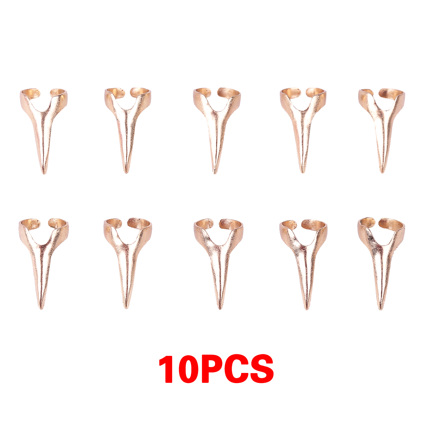 Haar Afscheid Tool Voor Vinger Voor Vlechten Haar Vlechten Accessoires Hairstylist Gevlochten Nagel Retro Haar Afscheid Tool: Golden 10pcs