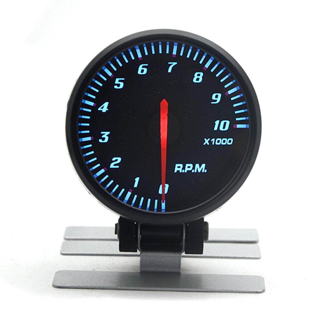 Tacómetro de cara negra para coche, voltímetro de aumento de 60MM, relación de combustible y aire, medidor EGT, presión de agua al vacío, temperatura de aceite, medidor de coche de 12V: Tachometer
