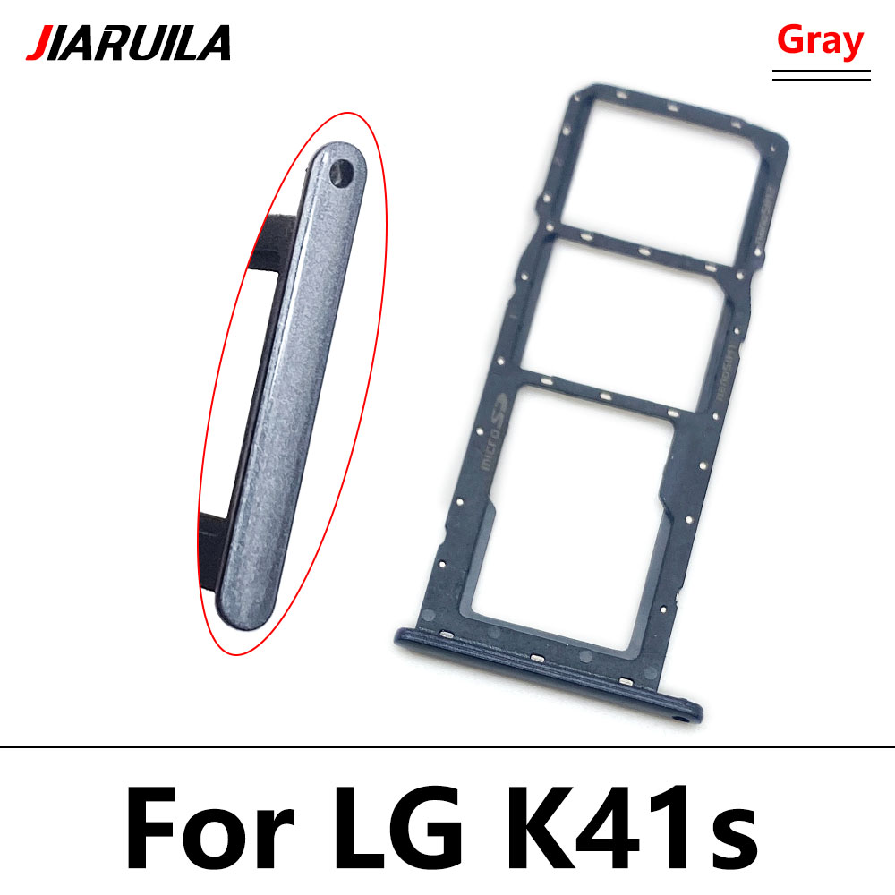 Nuovo originale per LG K22 K42 K52 K62 K41S K51 K61 SIM Card chip slot cassetto SD Card Tray Holder Adapter parti di ricambio + Pin: K41S Gray