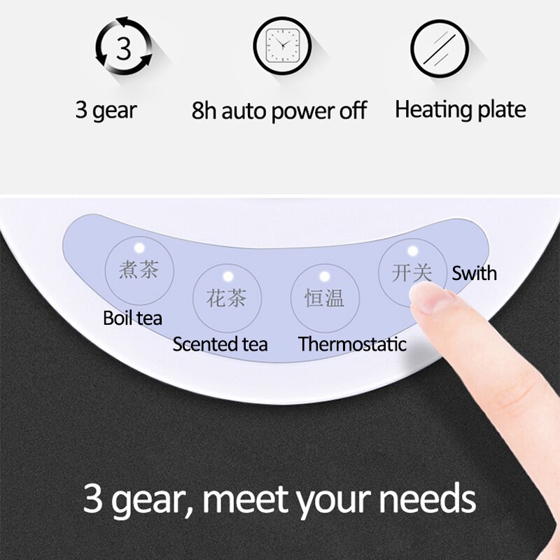 Calentador de taza de 220V, calentador de taza de 100 °C, máquina de té , posavasos de calefacción, calentador de escritorio de 3 engranajes para café, té de la leche, almohadilla calentadora automática