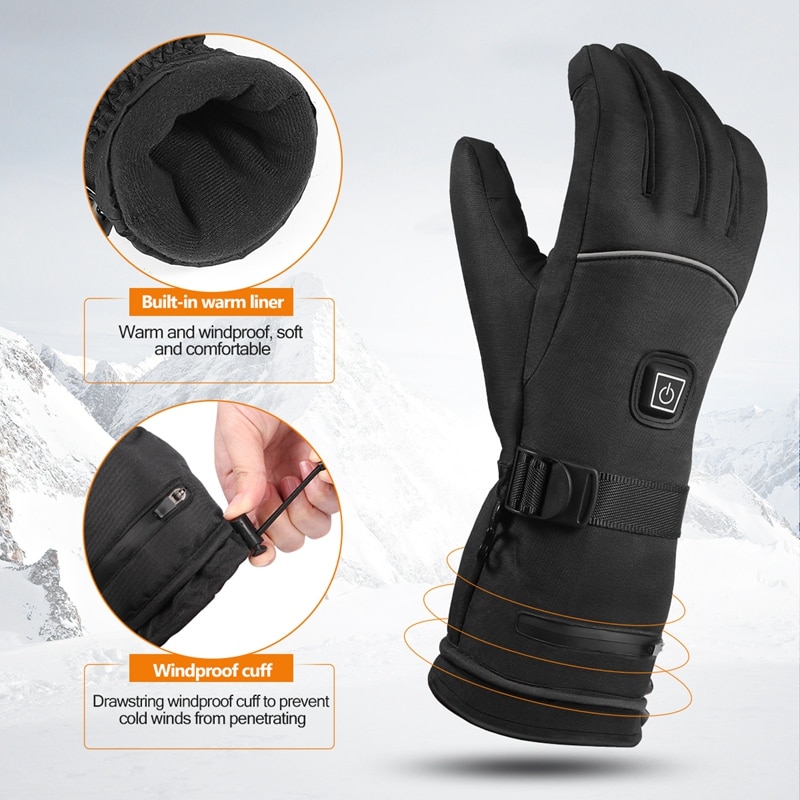Winter draussen Sport Akku Heizung Handschuhe Drei-Geschwindigkeit Thermostat Wasserdichte ErhöHenne Lange Warme Heizung Handschuhe