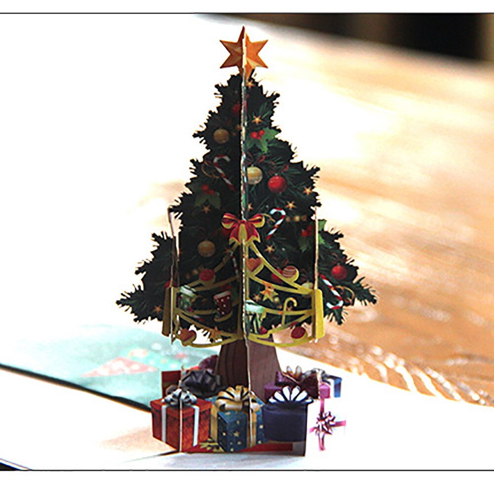 3D Pop Up Card Christmas Trees Merry Christmas Greeting Cards