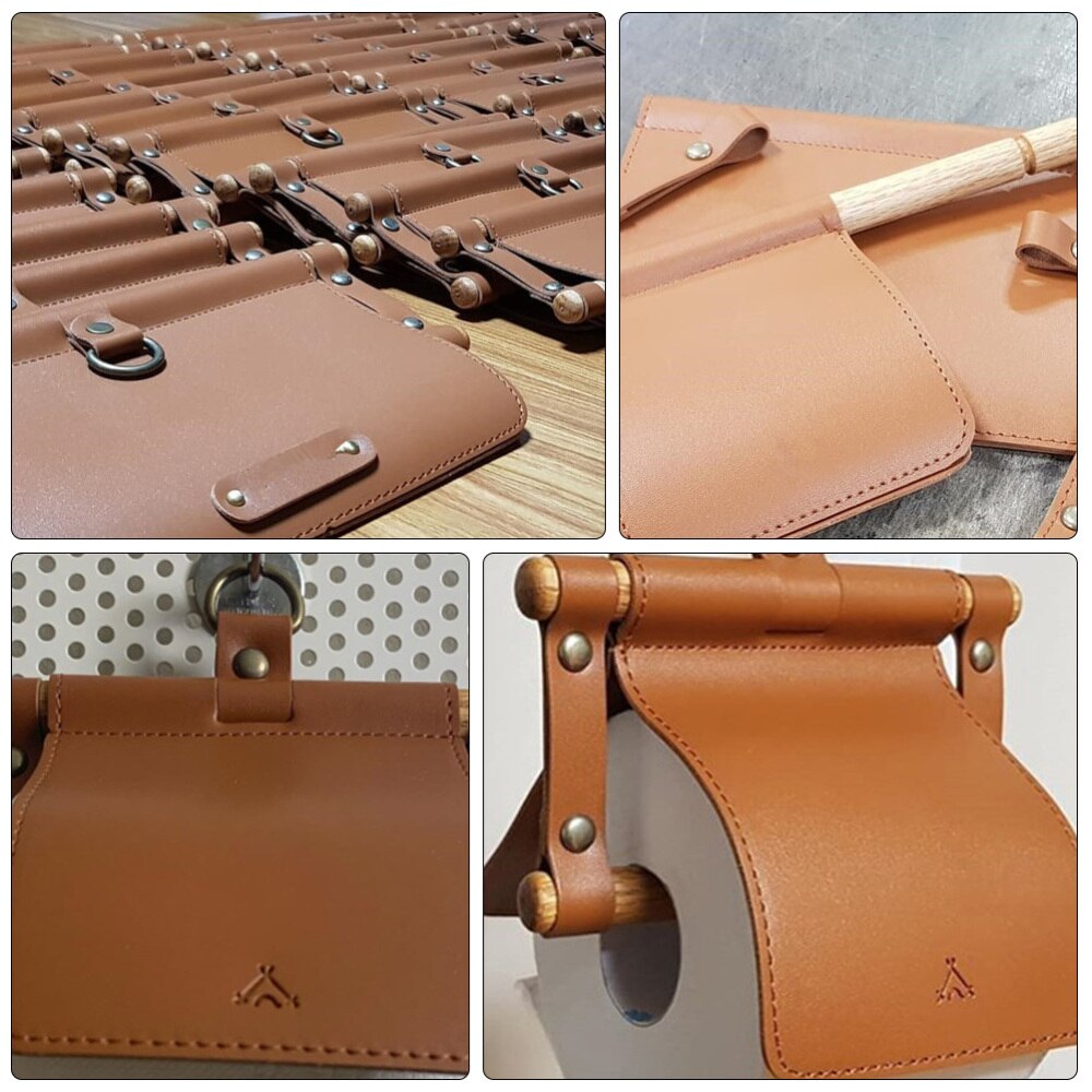 1 Pc Leather Tissue Bag Leather Tissue Box Unique Tissue Holder Roll Tissue Holder for Bathroom Paper Tissue Storage