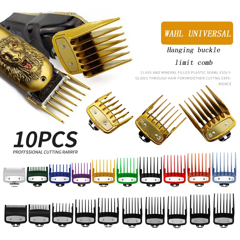 10pce Hair Clipper Limit Comb Guide Attachment Size Barber Replacement 3/6/10/13/16/19/22High /25/1.5/4.5mm