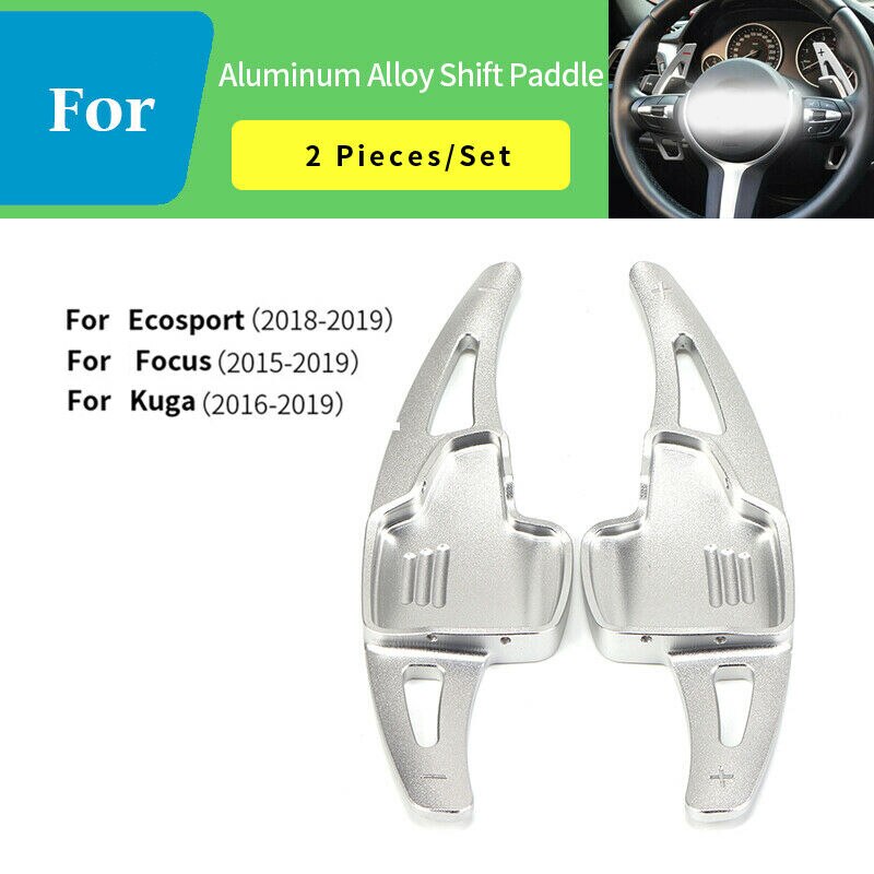 Paddle Shifter Extension , Aluminum Metal Steering Wheel Paddle Shifter Extensions for Ford Focus Escape Kuga (Silver): Default Title