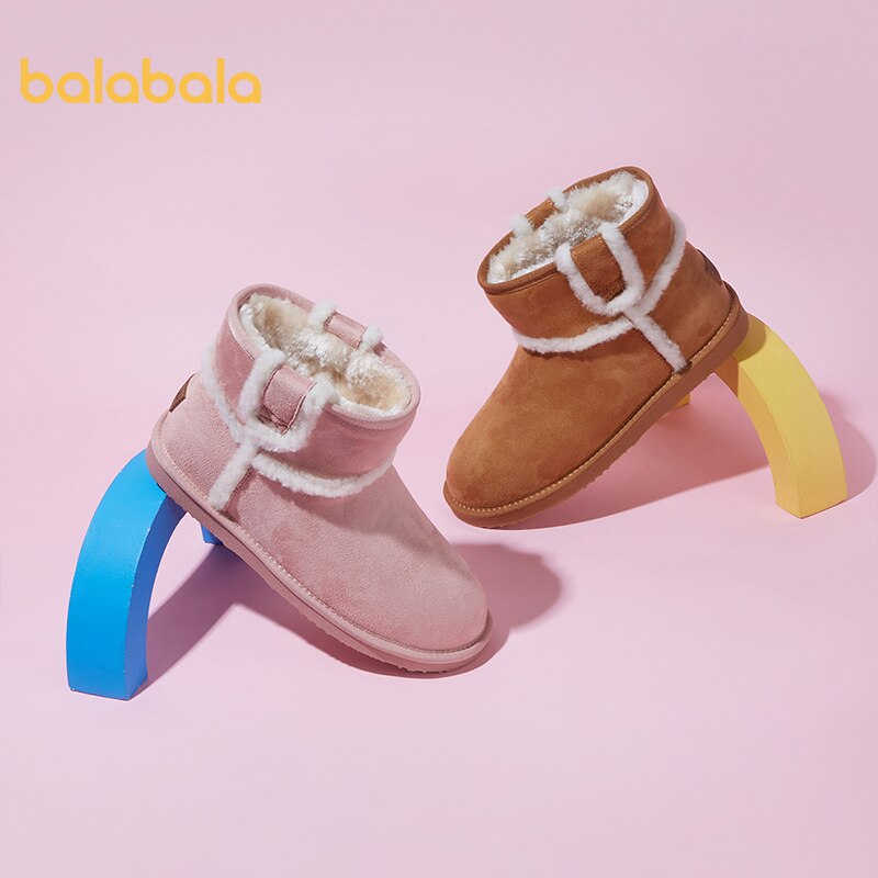 Balabala Inter Meisjes Mode Snowboots Verdikte Kinderen Katoenen Schoenen Warme Pluche Zachte Zool Meisjes Ski Laarzen