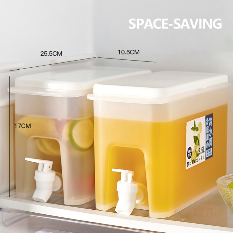 3500ml Water Pot With Faucet Cold Water Bottle Refrigerator Cold Water Kettle Household Juice Dispenser Water Jug Kitchen Tools