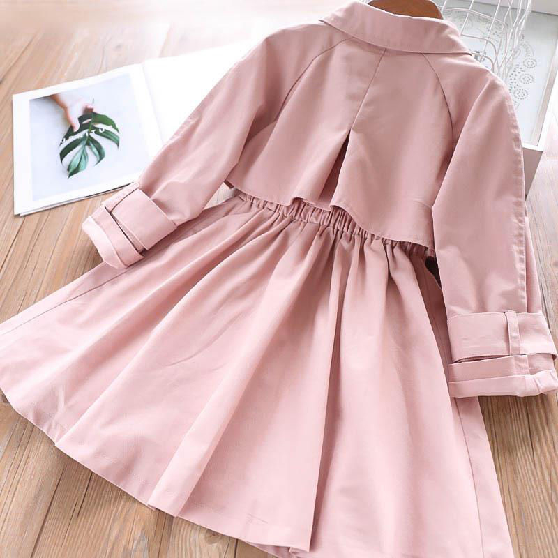 Chaquetas largas coreanas para bebés y niñas, abrigo cortavientos para adolescentes, abrigos de rosa y caqui, prendas de vestir